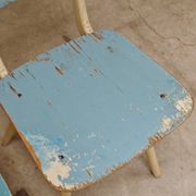 Set of 2 Czechoslovak chairs TON Bystrice Thonet White and Blue