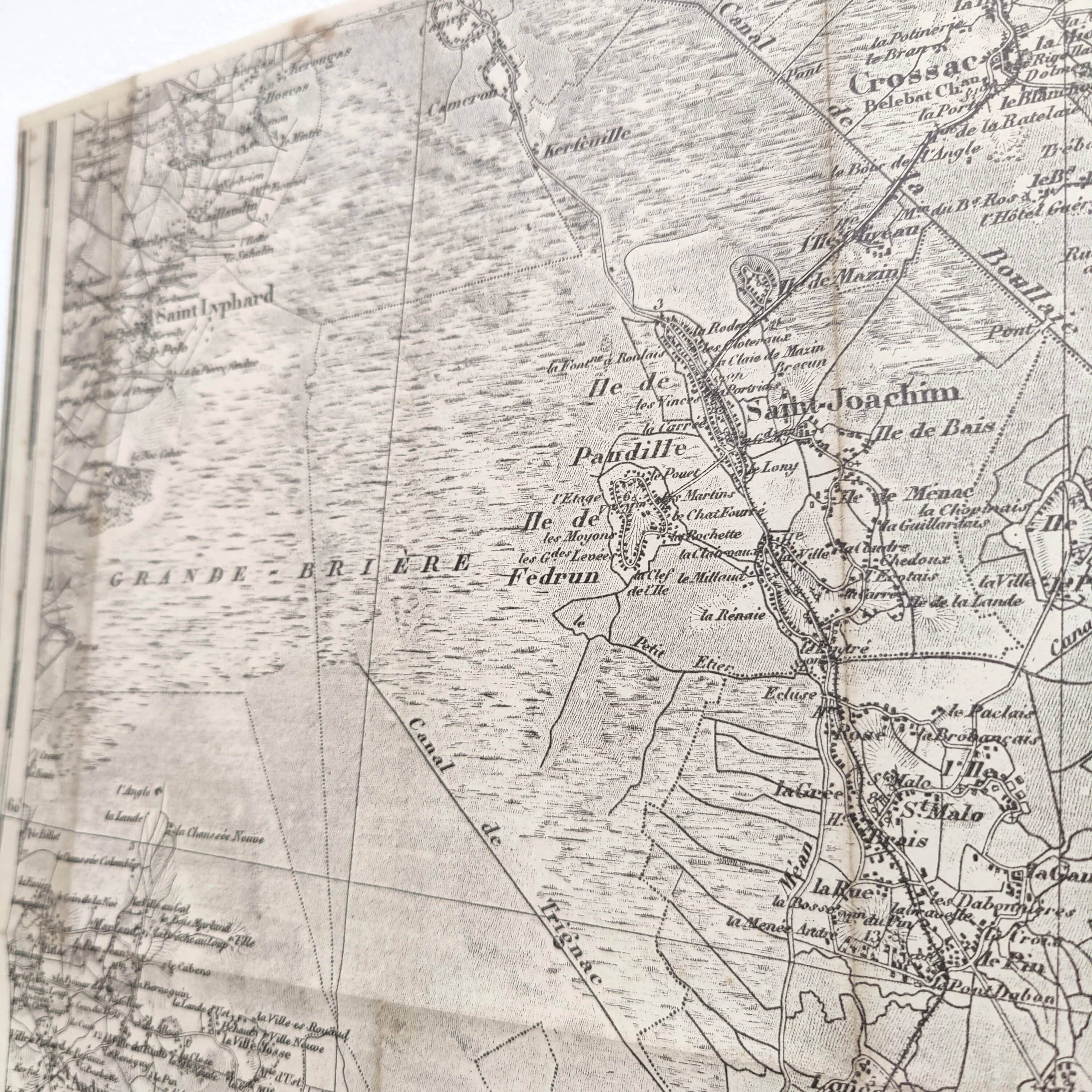 Old map Loire St Nazaire estuary late nineteenth