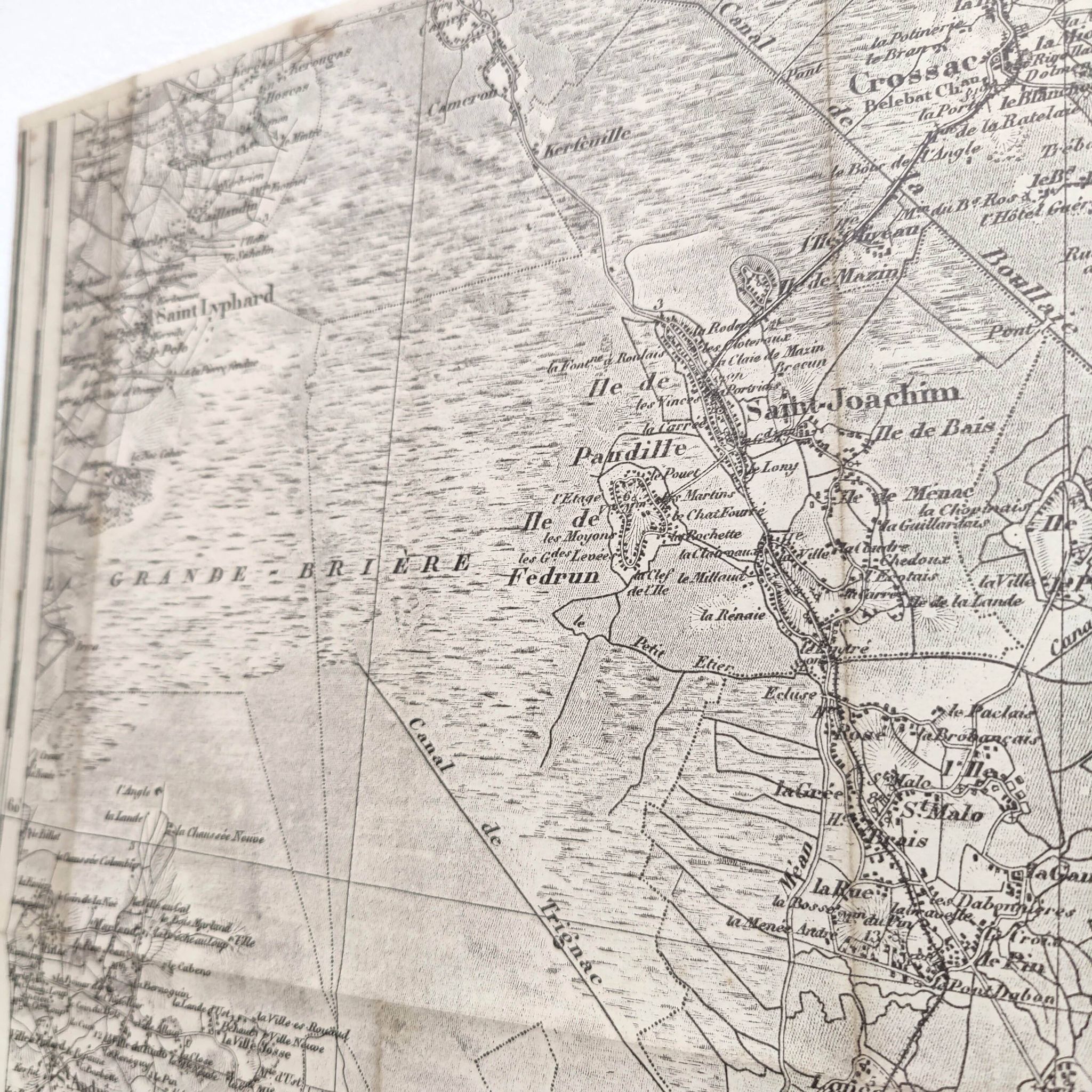 Carte ancienne estuaire Loire St Nazaire fin XIXème