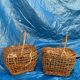 Lot de 2 petits paniers en osier tressés main