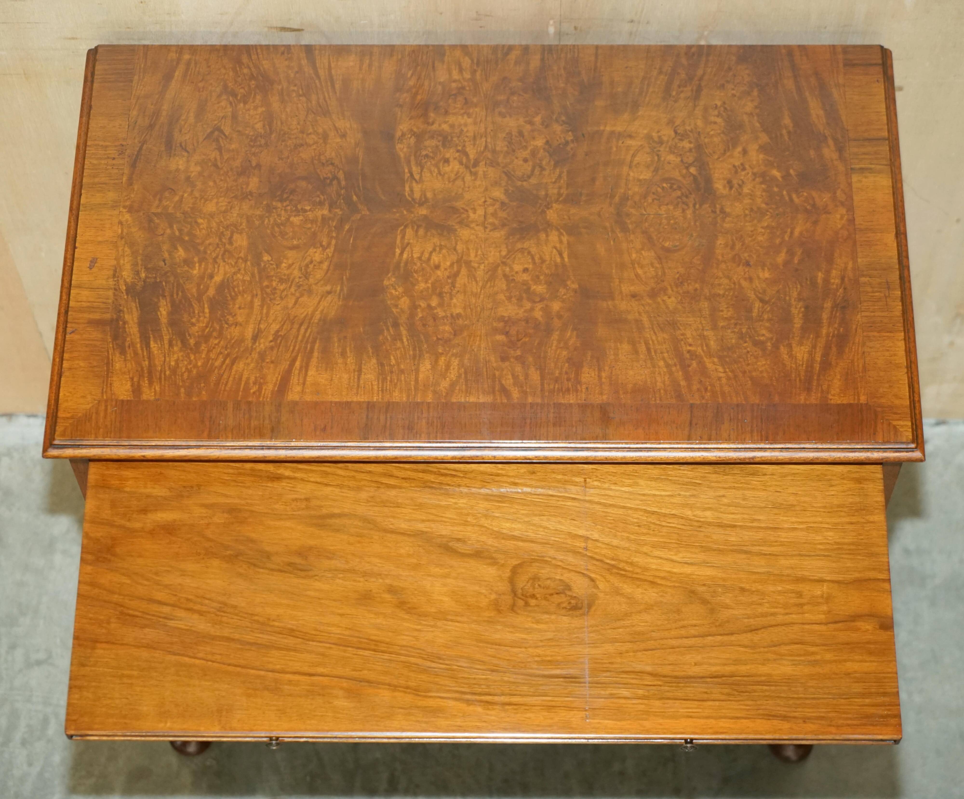 1940s vintage walnut commode with butler's serving tray.