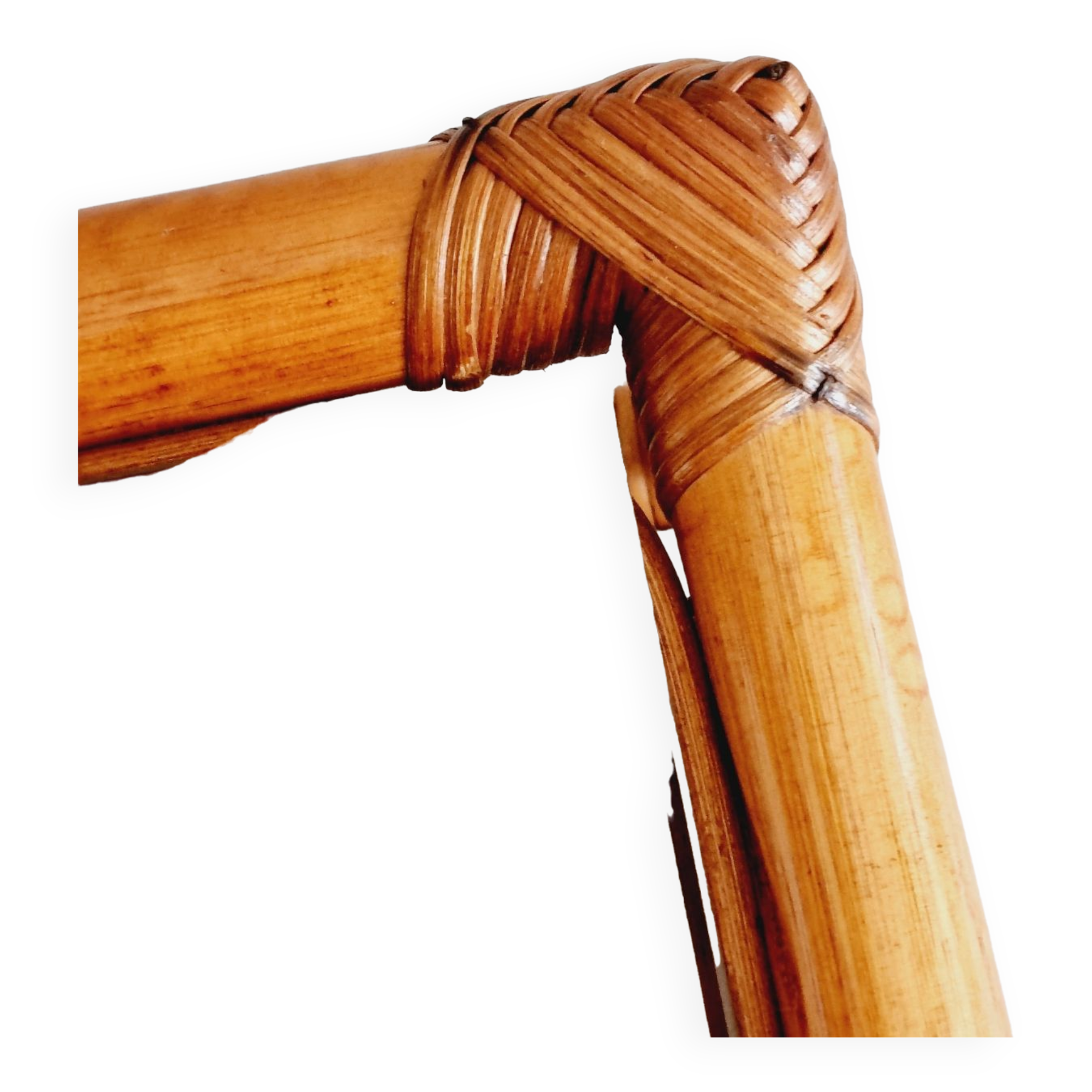 Rattan and smoked glass table