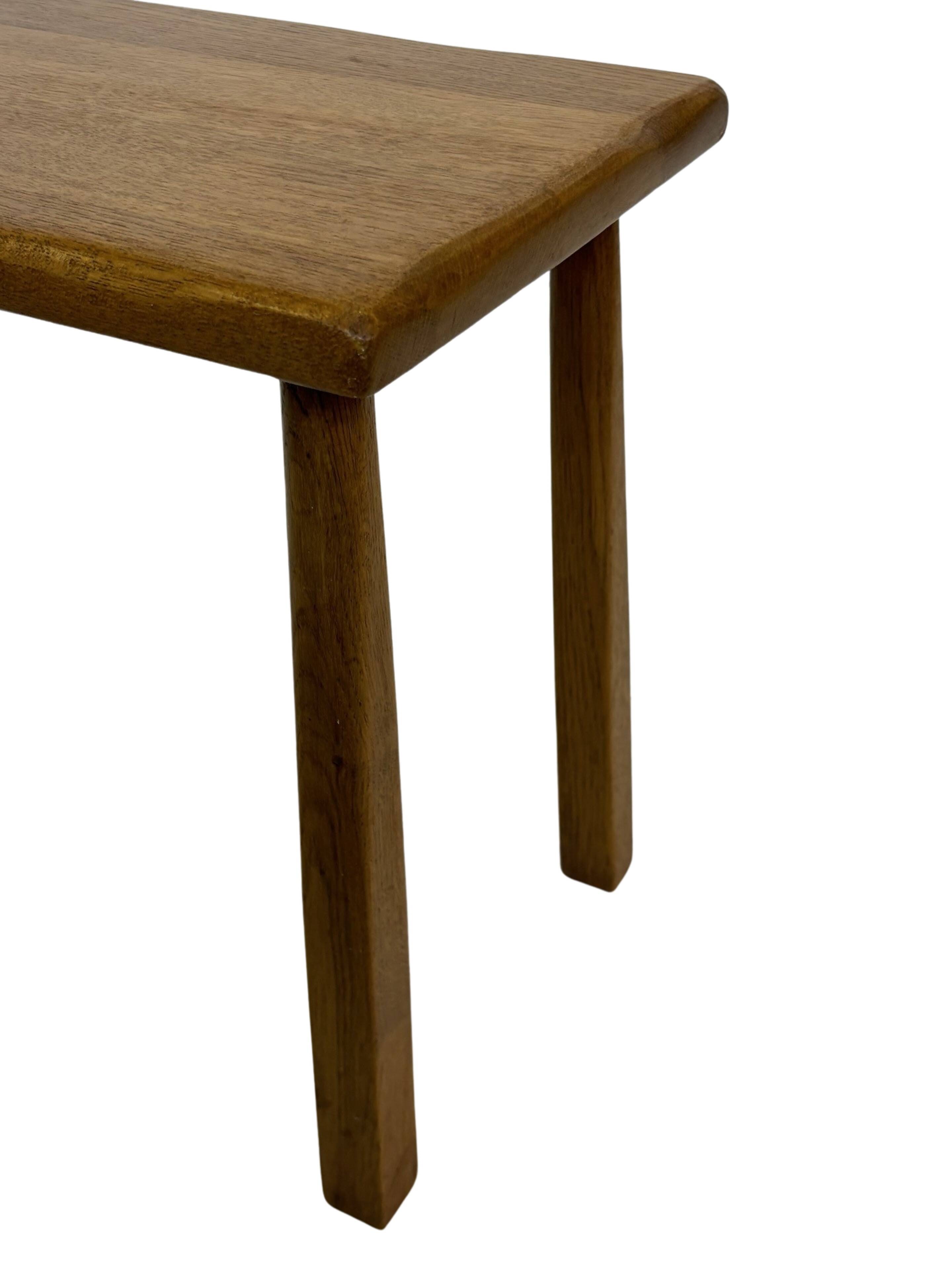 Vintage Set of 3 brutalist oak side or nesting tables 1970s