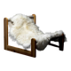 Sling chair in pine, canvas and sheepskin, 1970s