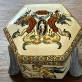 Old candy box with Renaissance decor from Gien earthenware