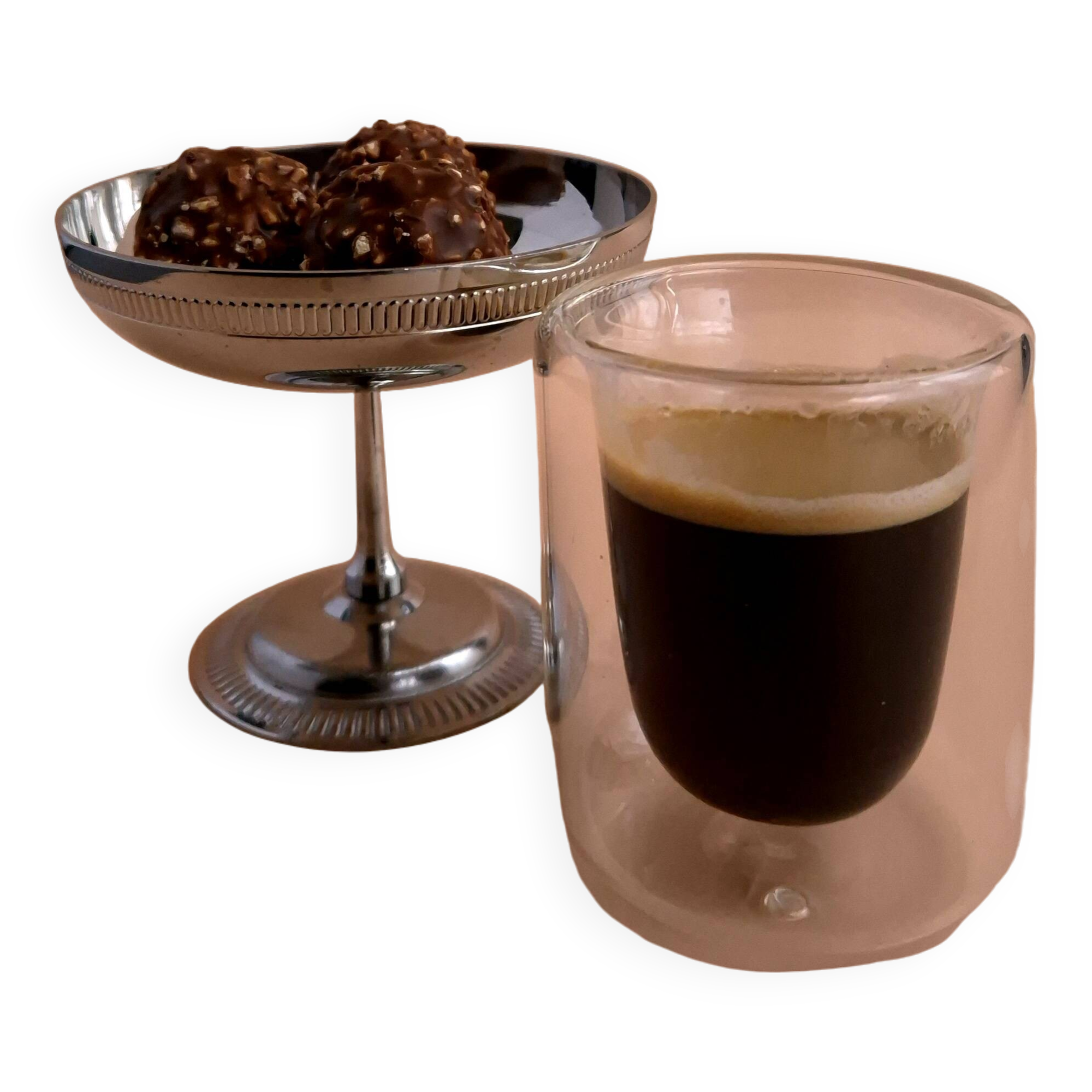 Set of 6 vintage Jean Couzon cups – 70s – 18/10 stainless steel