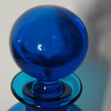 Glass bottle blue ball cap