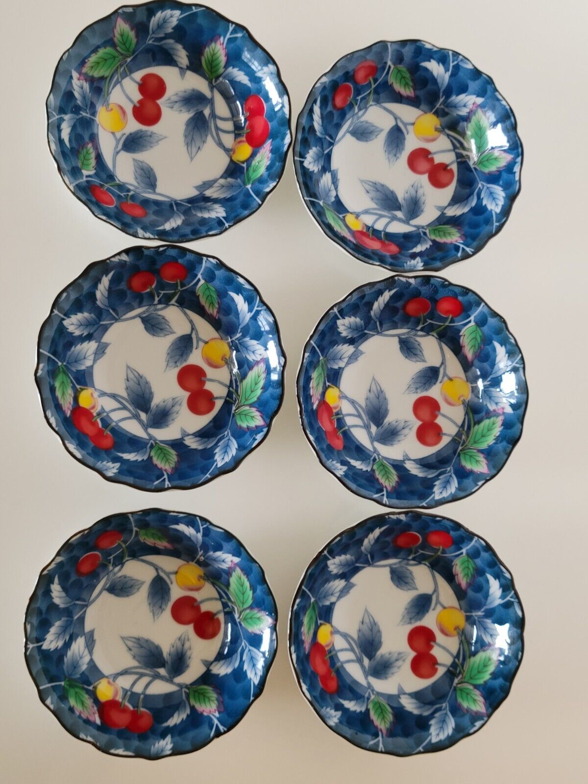 6 cups decoration cherries Japan vintage