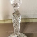 Pair of molded glass candlesticks