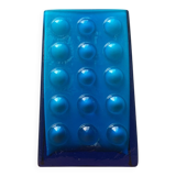 Mid-century German block glass bubble vase by Karl Friedrich Glass.