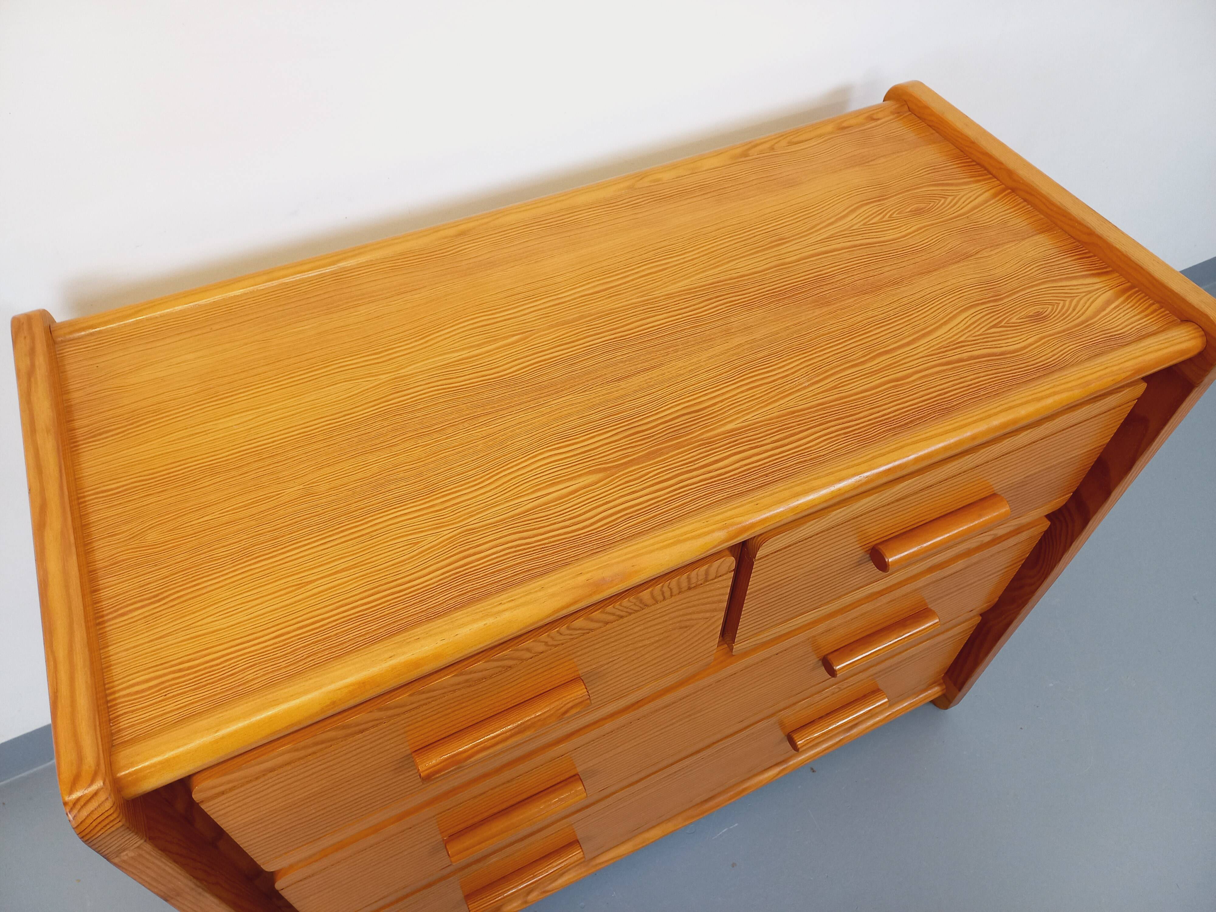 Commode en pin Gautier vintage des années 70 80
