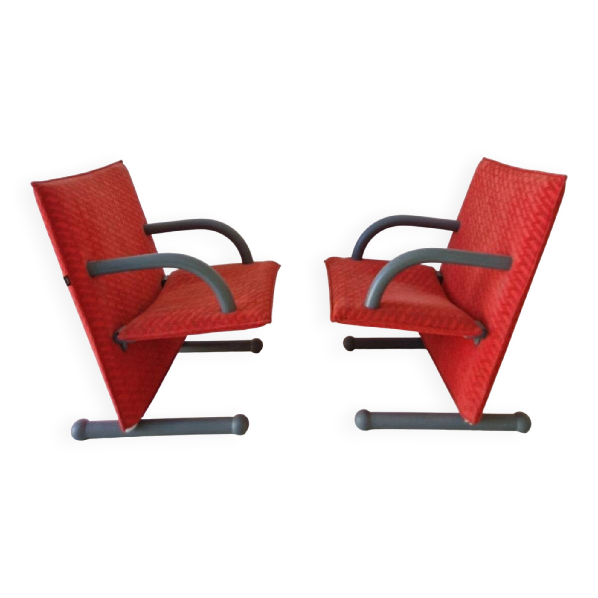 Authentic ARFLEX Italy T-Line lounge chair pair