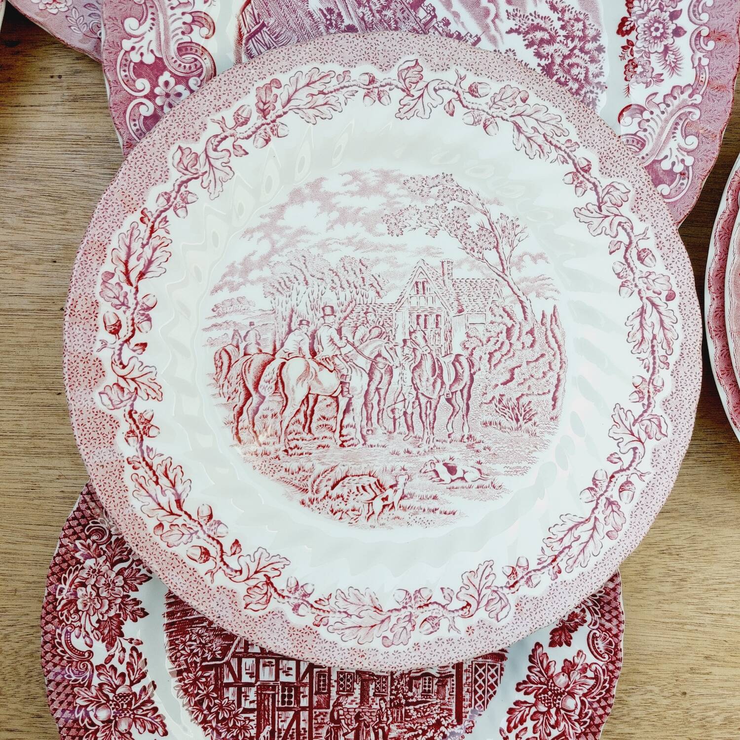 8 English Ironstone decor plates