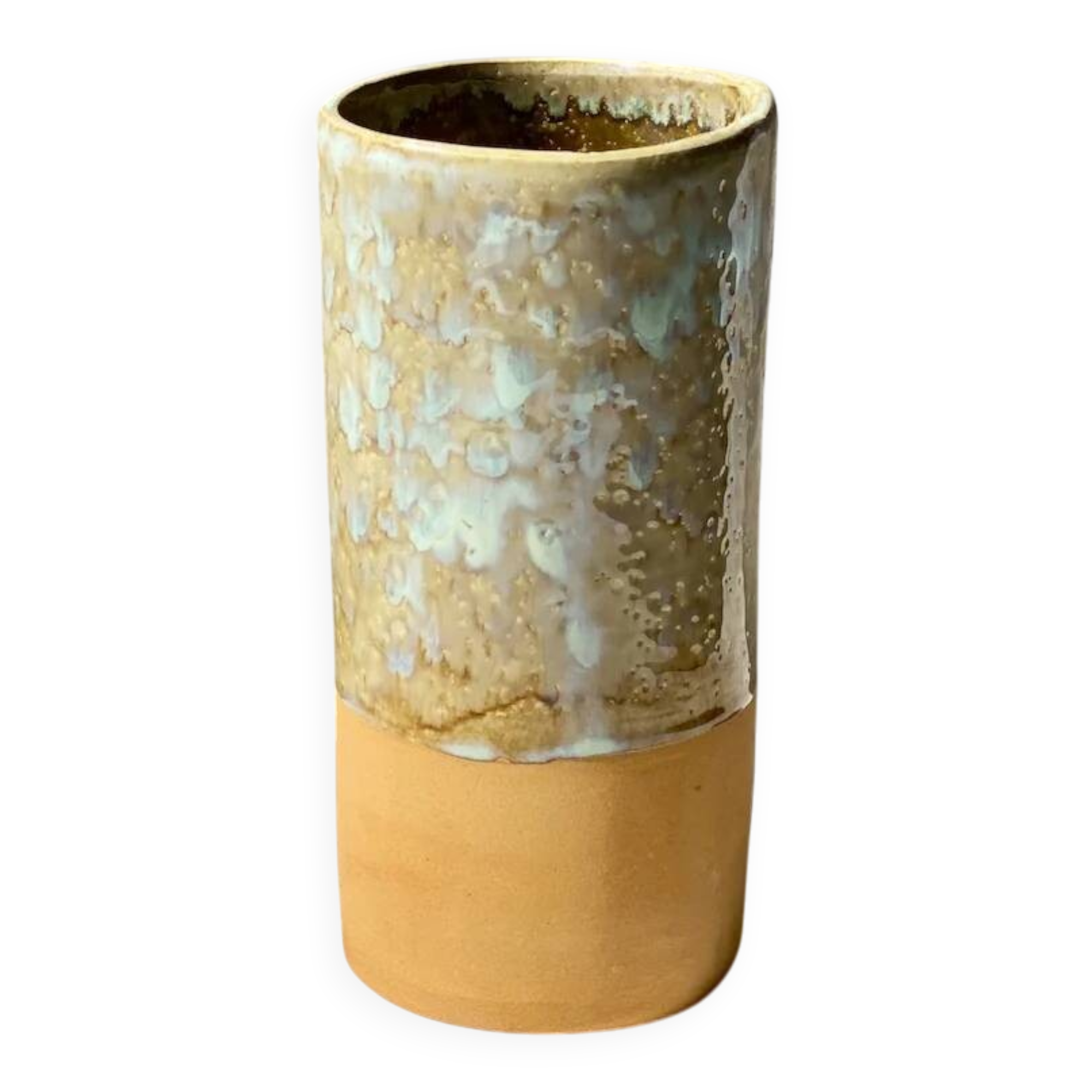 Vase - 20 cm - red stoneware - lunar white