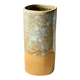 Vase - 20 cm - grès roux - blanc lunaire