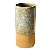 Vase - 20 cm - grès roux - blanc lunaire