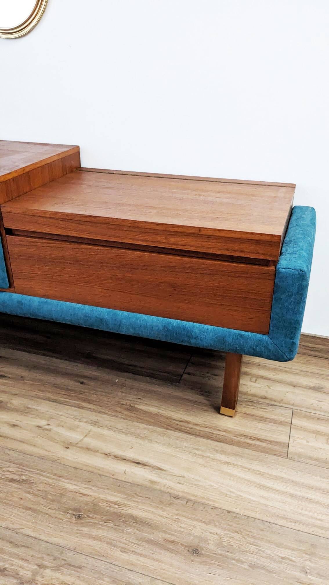 Teak and Brass Dressing Table Roger Landault