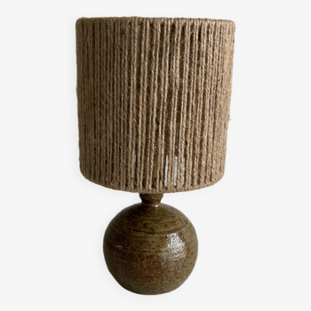 Lampe en grès et jute