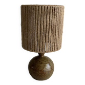 Lamp in stoneware and jute