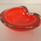 Vintage Italian Red Murano Glass Ashtray, 1960s