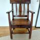 Fauteuil ancien en chêne massif-style Gallois et Art Populaire