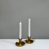 Duo of brass candlesticks