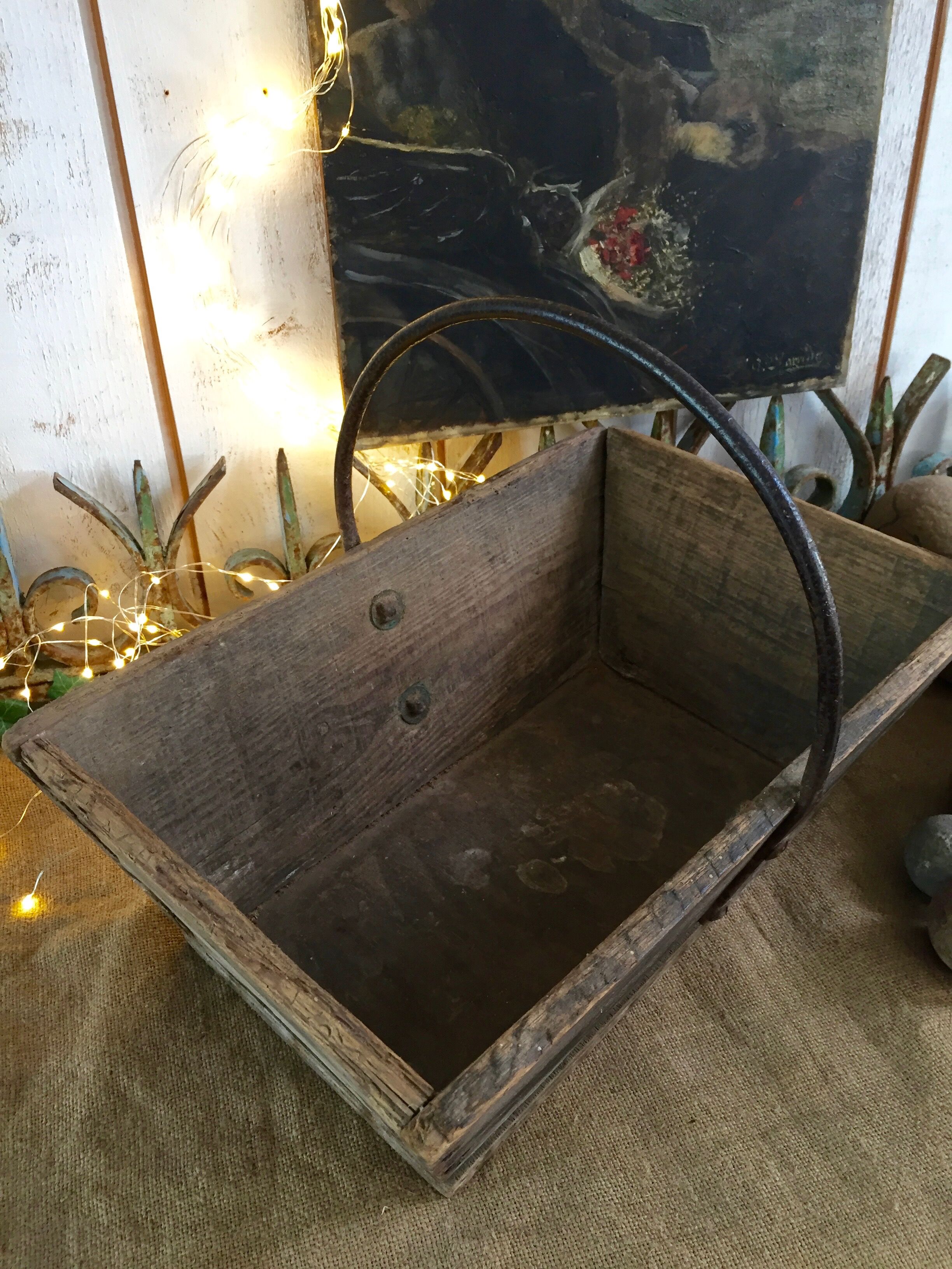 Old wooden basket