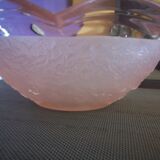 Art Deco pink glass fruit cup - Floral and pink motif - 1930s