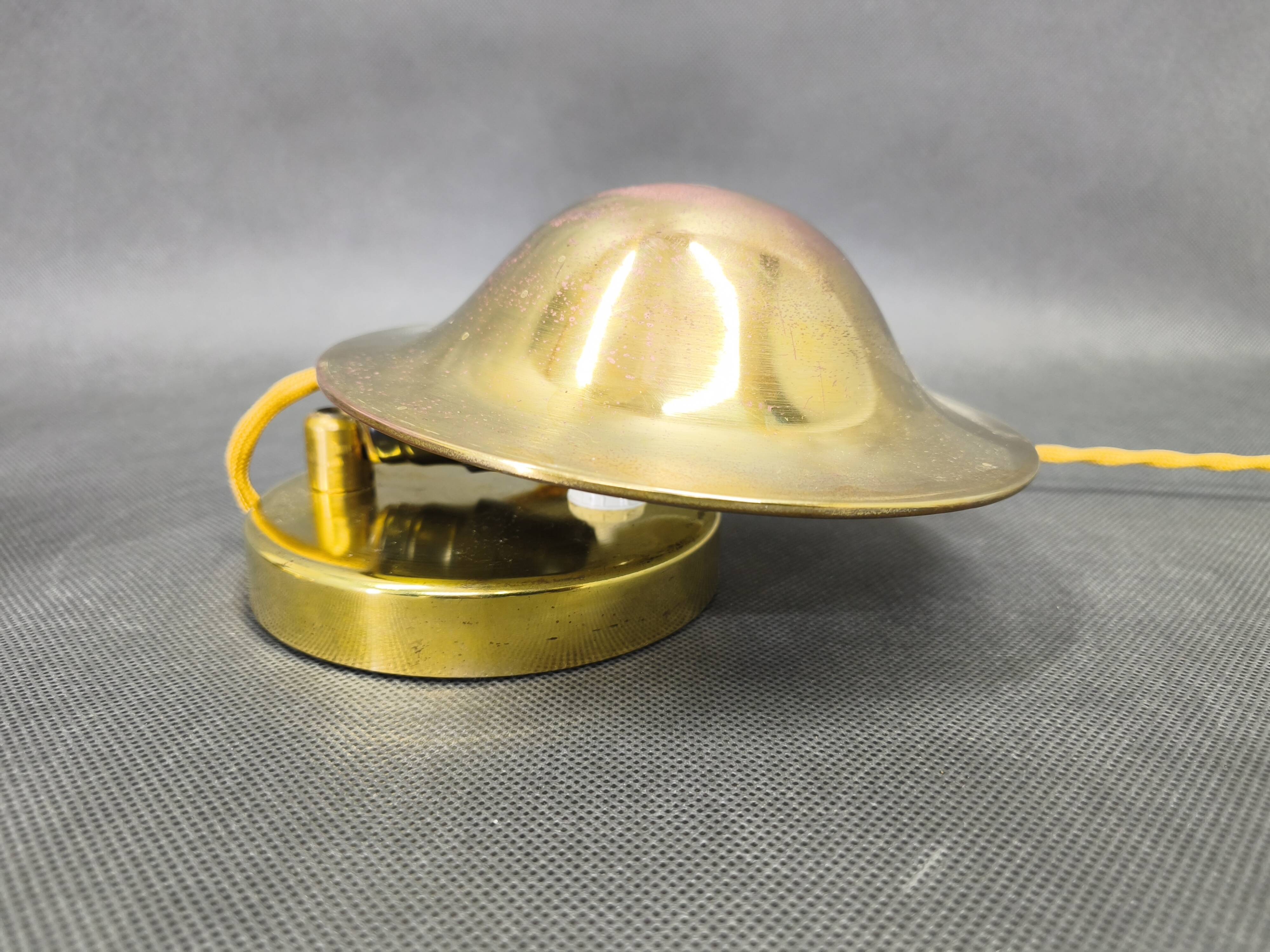 Pair of Art Deco Adjustable Brass Table Lamps, 1930s Czechoslovakia