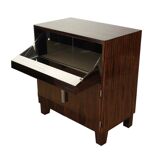 Small Art Deco Bar Cabinet, Macassar Veneer, France, circa 1930