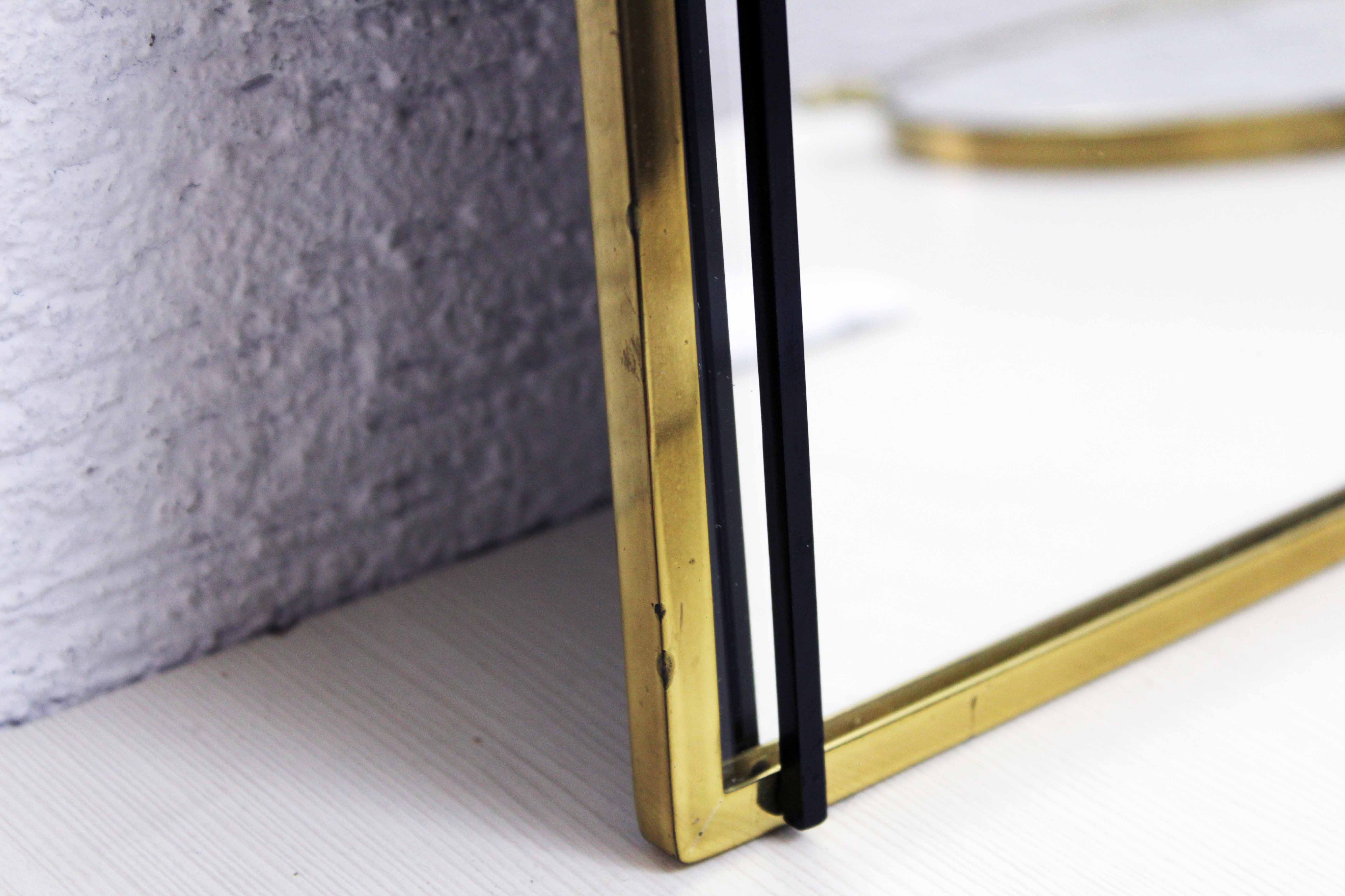 Vintage brass mirror, 45x29 cm