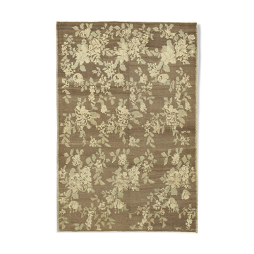 Tapis décoratif décoratif beige anatolien tissé à la main 131 cm x 195 cm années 1970