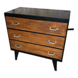 Black wood chest of drawers + 3 vintage black drawers #a143