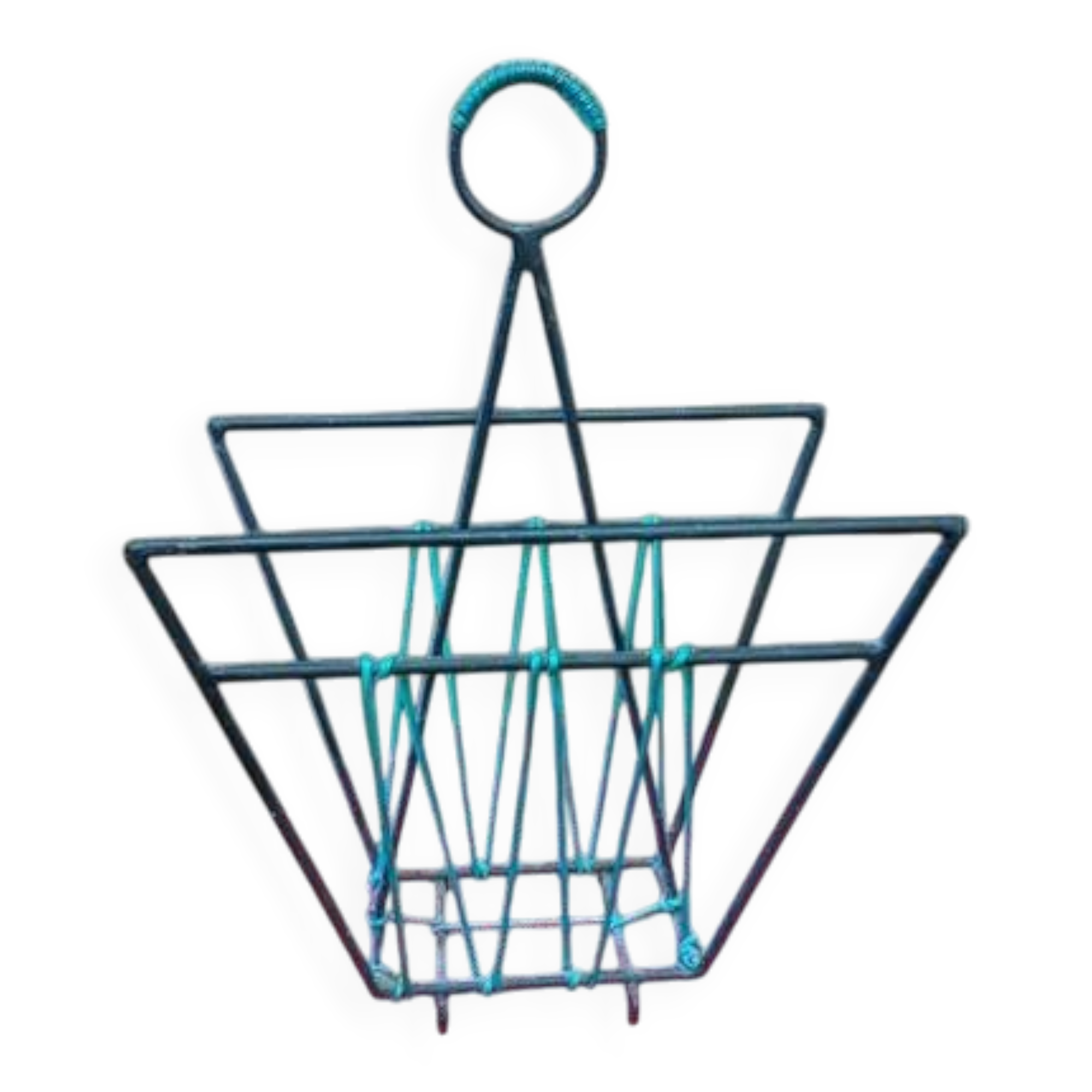 Metal magazine rack scoubidou