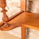 Antique washbasin cabinet in solid pitch pine with a white marble top.