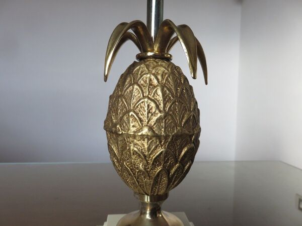 Lampe ananas en laiton années 70