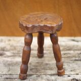 Vintage stool, small wooden stool, tripod stool, plant holder, interior decoration, stool