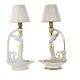 Pair of neoclassical style lamps in porcelain, Italy, 20th century