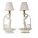 Pair of neoclassical style lamps in porcelain, Italy, 20th century