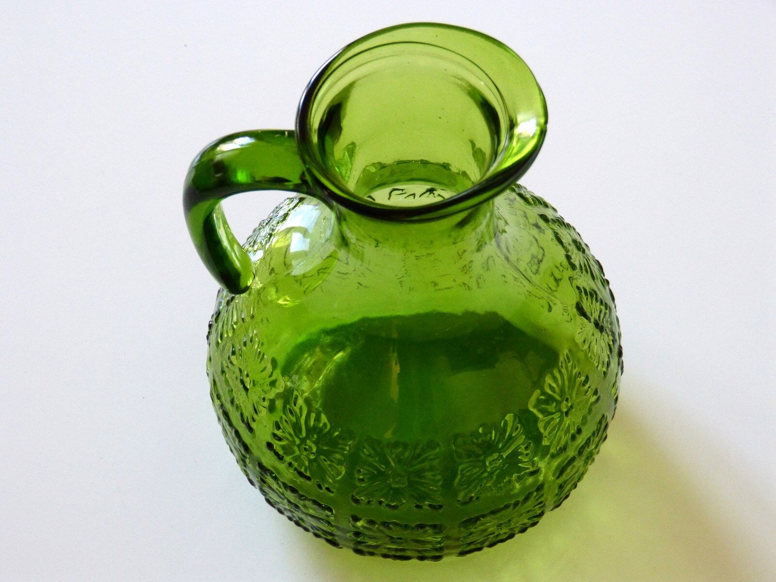 Great 70's Green vintage glass carafe