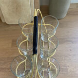 Scoubidou glass holder and its 6 glasses 1960