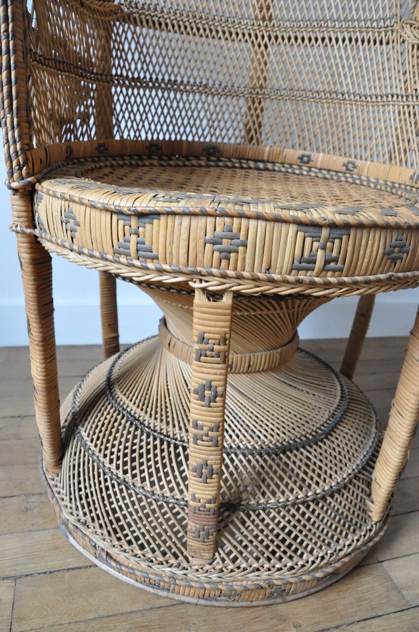 Fauteuil Emmanuelle en rotin et osier