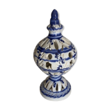 Bougeoir sculpté bleu