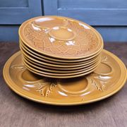 Artichoke service Salins France – 8 plates and serving dish barboti