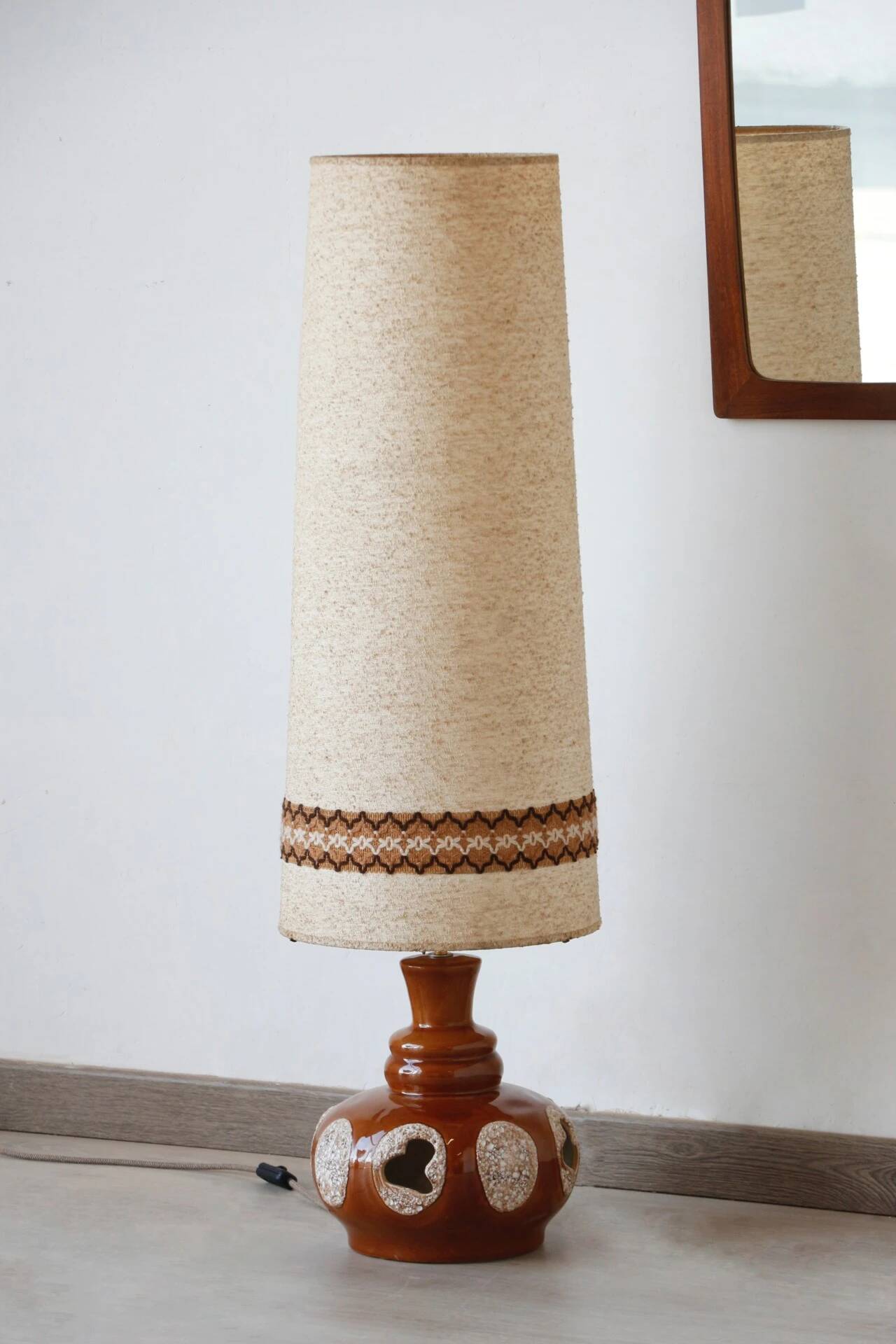 Vintage 70s ceramic lamp – retro light fixture