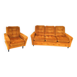 Ensemble canapé fauteuil vintage velours