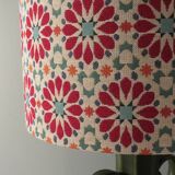 Ceramic table lamp from Bay, West Germany 1960 with handcrafted lampshade