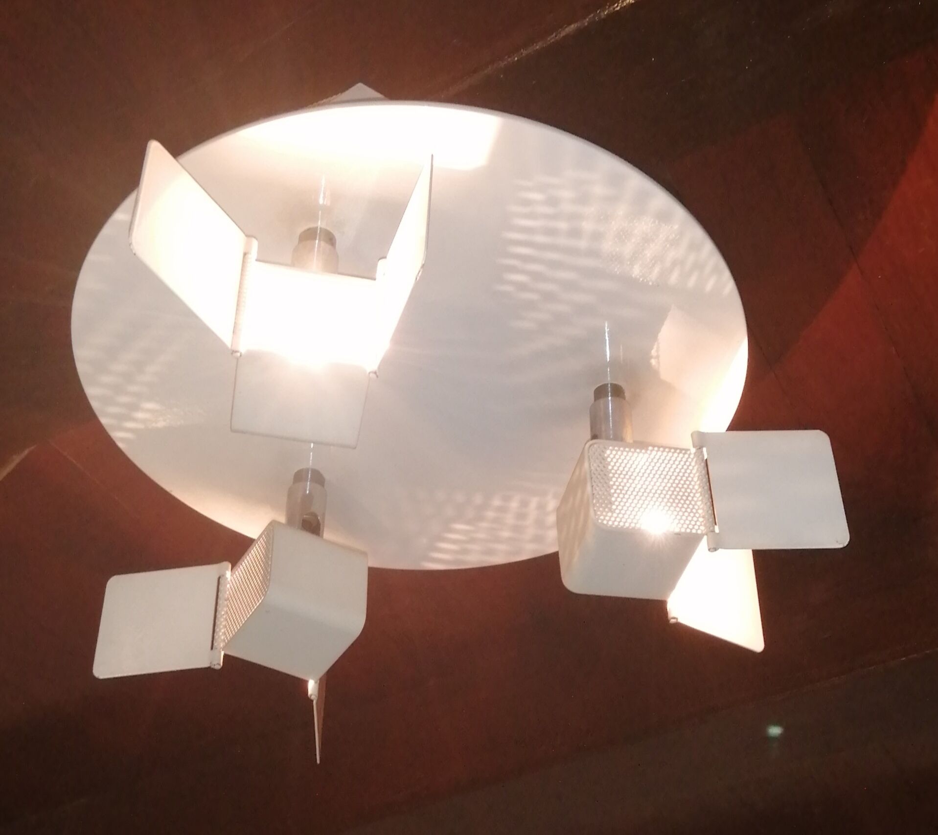 Ceiling lamp 3 adjustable metal lamps vintage 1980