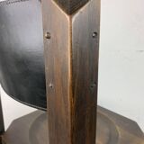 Set of 4 architectural brutalist dining chairs in beech wood, 1970s