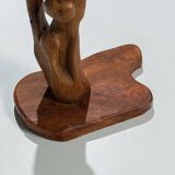 Handmade floorsculpture in burl wood